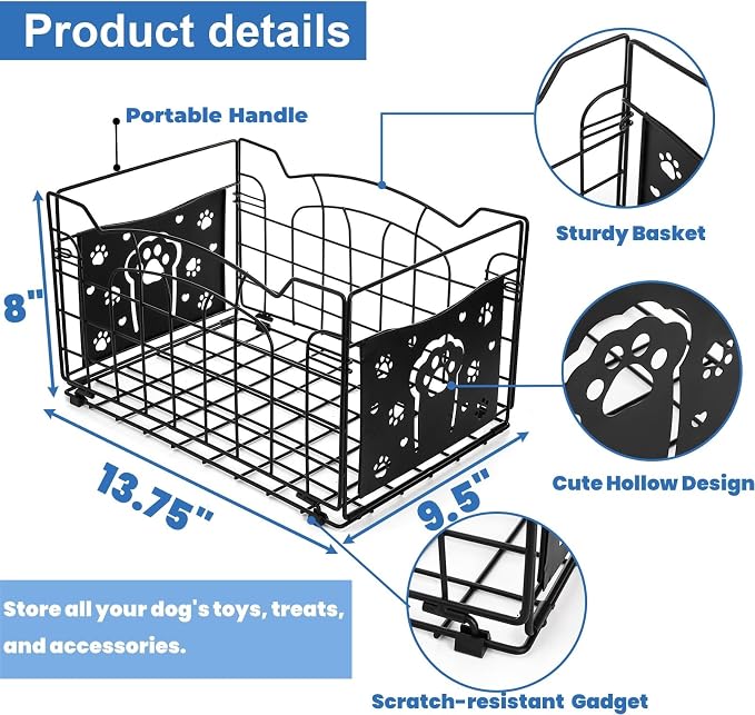 Tlence 14" Large Wire Baskets for Organizing, Metal Open Storage Bin with Handles, Foldable Kitchen Pantry Organizer, Farmhouse Decor for Cabinets Closets Shelves Laundry Room Bathroom Picnic