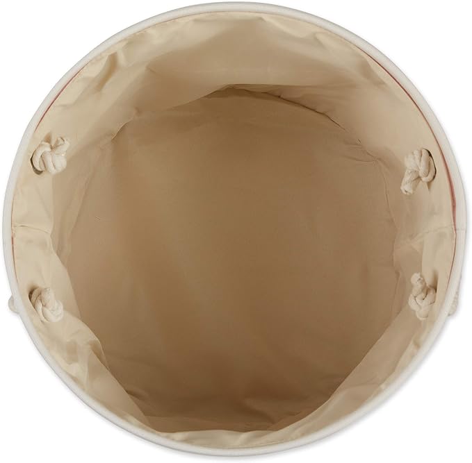 Bone Dry Pet Storage Collection Striped Paw Patch Bin, Rose, Small Round