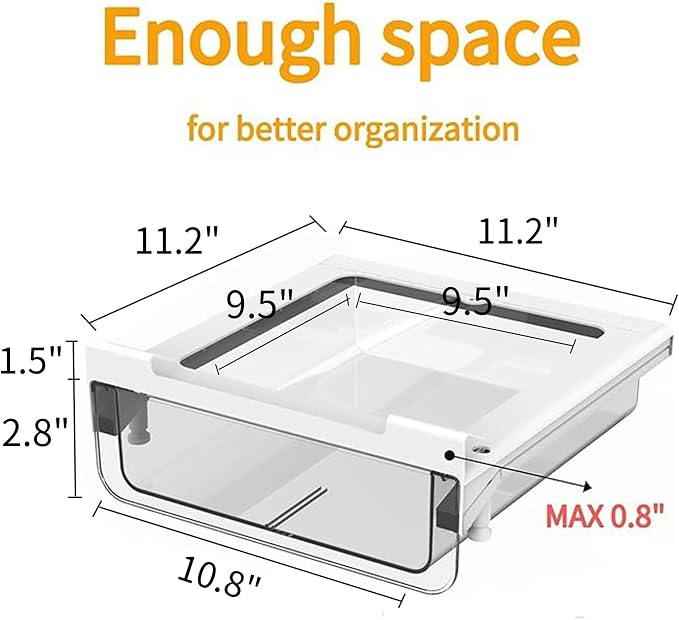vacane Under Shelf Organizer, Under Shelf Storage Drawer Pull Out, Under Cabinet Basket Hanging Holder for Cupboard Cabinet Pantry Kitchen