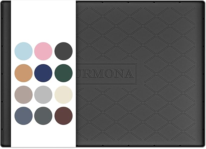 URMONA 28" x 22" Waterproof Silicone Mat in Multiple Sizes & Colors, Under Sink Mat for Kitchen & Bathroom, Pet Food Pad for Dogs & Cats, Kitchen Cabinet Liner, Multi-Purpose for Storage(Black)