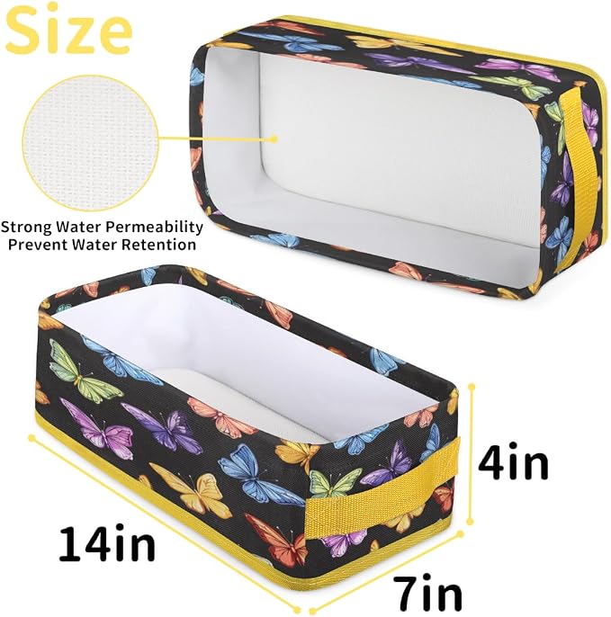 Colorful Butterflies Bathroom Storage Basket Waterproof Foldable Storage Bins with Handles Decorative Toilet Paper Storage Basket for Organizing for House Bathroom Toiletries
