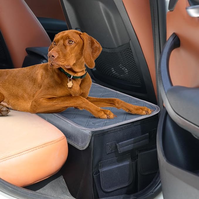 Dog Seat Extender for Dogs with Washable Pee Pads,Back Seat Extender for Dogs up to 120LBS,Large Dog Extender with Storage Car Organizer Gap Filler for Front or Back Seat