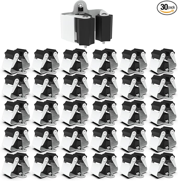 3-H Broom Holder Wall Mount 30 Pack, Heavy Duty Stainless Steel Mop and Broom Organizer Clips, Strong Grip Wall Mount Holders for Garage, Garden, Laundry Room & Utility Closet, Matte Black