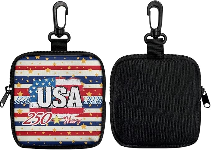 Dog Training Pouch Lightweight Zipper Dog Treat Bags Training Pouch Small Puppy Snack Dispenser Portable to Take Pet Eseentials American 250th Anniversary