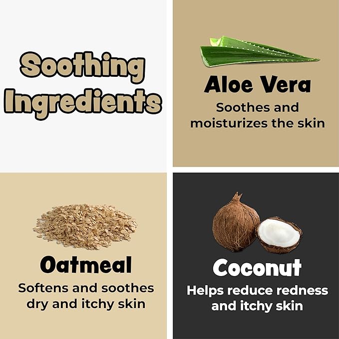 Oatmeal Dog Shampoo for Itchy Skin, 1 Gallon with Pump - Hypoallergenic Anti-Itch Allergy & Sensitive Skin Relief, Moisturizing Aloe Vera Coconut Oil, Sulfate & Paraben Free, Made in USA, Bark & Clean