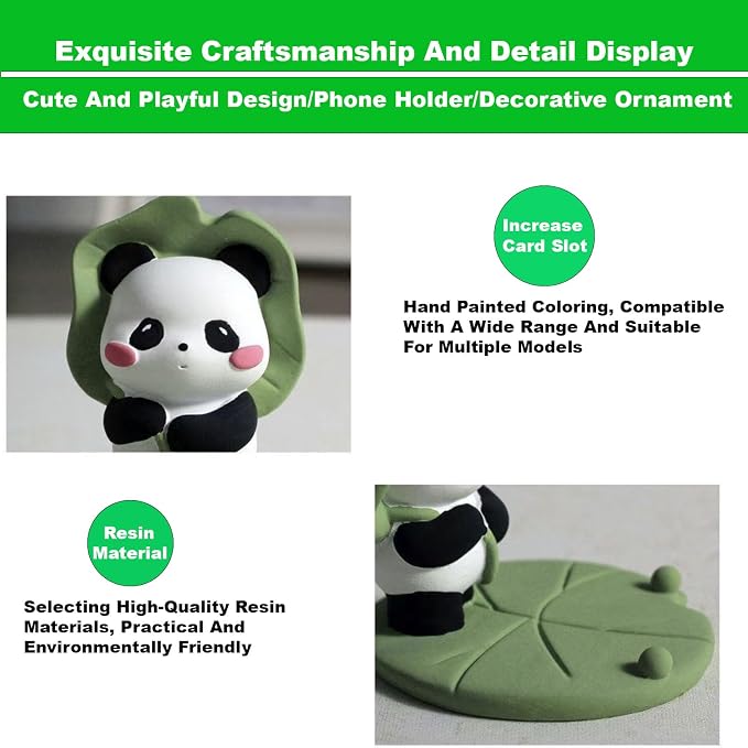 Phone Stand Desk Accessories Resin Panda Figurines Home Decor Decorative Tabletop Ornaments Cute Phone Holder