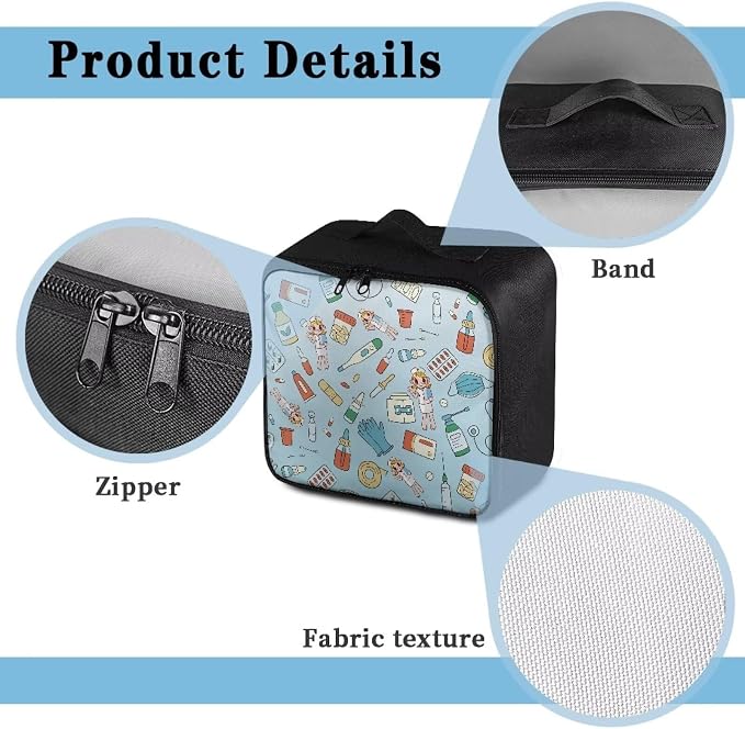 Nurses First Aid Bag Empty Travel Medicine Bag College Kids Medical Equipment Bag Cute First Aid Pouches Empty Medium First Aid Medical Kit Accessory Pouches Organizer Bag