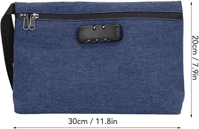 Smell Proof Bag, Odor Stash Container with Combination Lock and Activated Carbon Lining, for Travel Storage and Accessories Protection (Navy Blue)