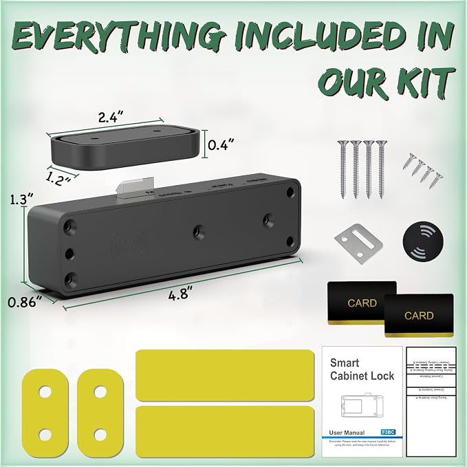 Smart RFID Drawer Lock, Hidden Digital Electronic Bluetooth RFID Cabinet Drawer Lock for Adults Baby Proofing Teens Liquor Cupboard File