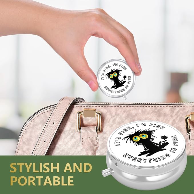Pill Box, Small Pill Case for Purse & Pocket, Travel Medicine Organizer | Cute Travel Medicine Organizer, Portable Medicine Container Holder to Hold Vitamins, Medication, Fish Oil & Supplement