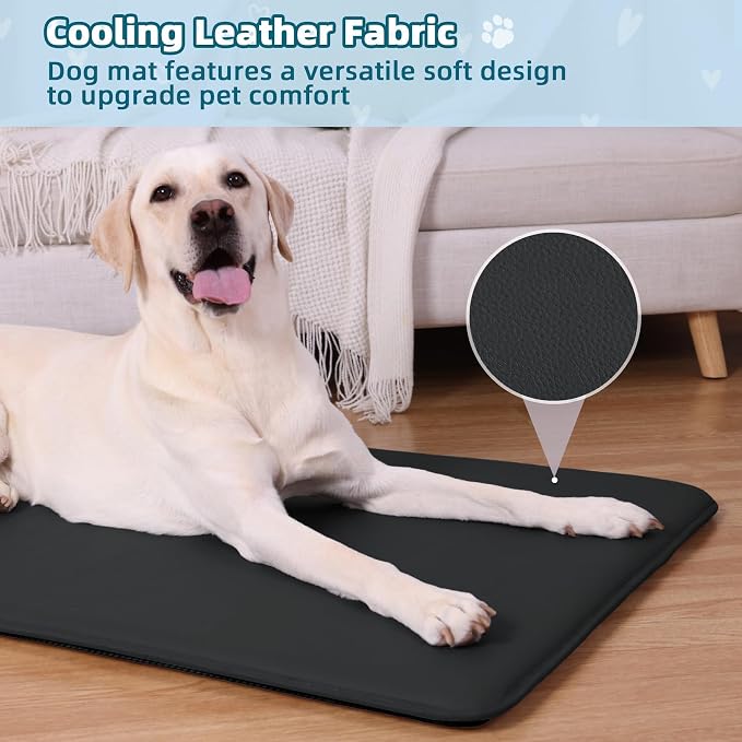 XL Large Dog Crate Pad Mat, Waterproof Wipeable Pad, 41x27, Black | Outdoor Wipe-Clean Kennel Pet Mat for Large Dogs, Non-slip Bottom, Lightweight & Portable, Suit for Travel, Trunk