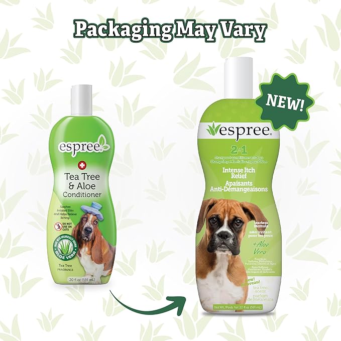Espree Intense Itch Relief Dog Shampoo & Conditioner, Anti Itch Shampoo for Dogs, Soothes Dog Irritated & Itchy Skin, Plant-Based Moisturizing Formula for Sensitive Skin Relief, Sulfate-Free, 20oz