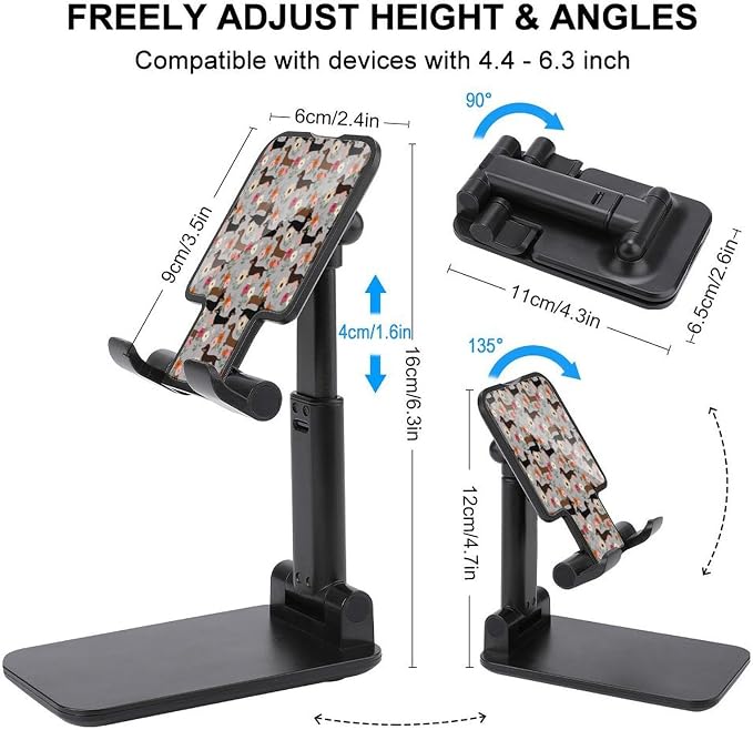 Portable Dachshund Dog Floral Phone Stand for Desk Accessories