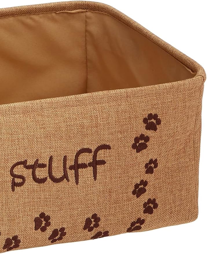 Winifred & Lily Pet Toy Box, Storage Bin with Handles, Pet Bins Storage Organizer for Dog, Cats and Other Pets