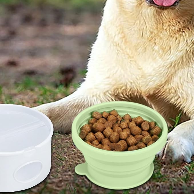 Dog Water Bowl - Portable Pet Dish, Food Storage, Travel Feeding Accessory | Pet Travel Bowl - On The Go Feeding for Dogs | Lightweight Fabric, Water Container, Food Storage Pouch for Trips