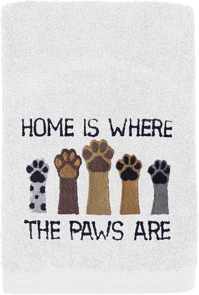 DAN RIVER Dog Towel - Pack of 1, 100% Cotton, 20x40, Ultra Soft, Super Absorbent & Quick Drying Towel for Dogs, Cats, and Other Pets, White Home.