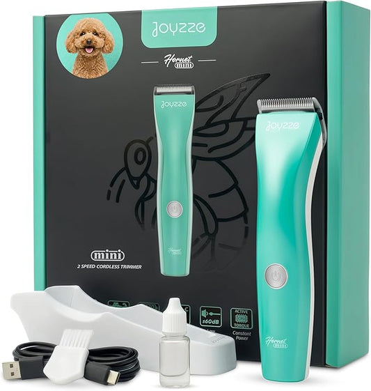 Hornet Mini Trimmer - Compact and Portable Pet Trimming Clippers for Grooming - Low Noise, Rechargeable Cordless Dog Hair Grooming Clippers - Teal