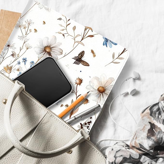 for Microsoft Surface Pro 8-13" 2021 Tablet Case,Auto Wake/Sleep,Adjustable Stand Protective Cover - Flower Butterfly