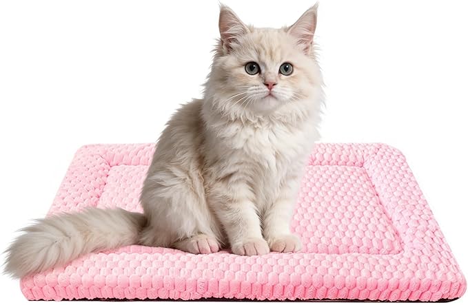 Dog Bed Mat - Dog Crate Pad - Reversible Mat for Pet Comfort - Soft Bed Crate Pads with Dual-Sided Design for All Seasons (Pink, 18" L x 14" W x 1.5" Th)
