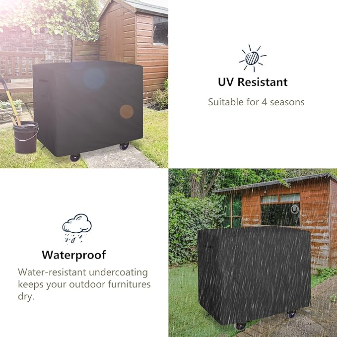 Bitubi Service Cart Cover for 500-Pound Capacity Service Utility Cart,Heavy Duty Waterproof Utility Cart Cover - 41''L x 18.8''W x 32''H(Black)