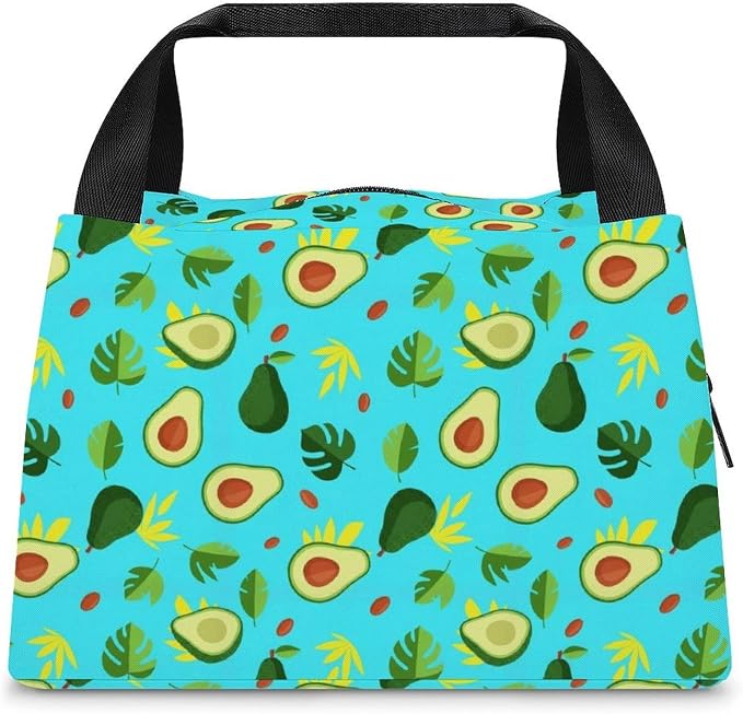 Insulated Tote Bag, Avocado Leaf Green | Lightweight Spacious Lunch Cooler Bag, Leak Proof, for Camping Office, Multi Functional Lunch Box Organizer