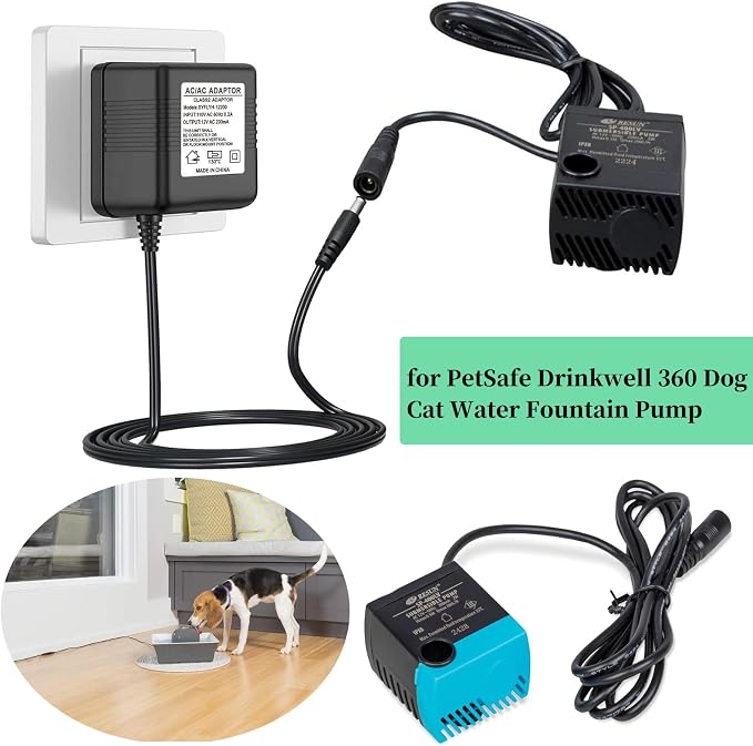 12V Power Adapter for PetSafe Drinkwell 360 Dog Cat Water Fountain Compatible with PetSafe Pump Power Supply（PAC00-13206 ）