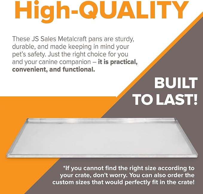 Metal Dog Crate & Kennel Replacement Tray/Pan, Galvanized, 52.25x34.88 in | Chew-proof, crack-proof, rust-resistant. Fits Most Standard 54 in Crates.