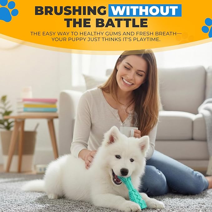 Dog Toothbrush Kit with Dental Chew Toy – 4-Pack Silicone Finger Toothbrushes + Travel Cases – Pet Dental Care for Dogs & Cats, Dog Teeth Cleaning, Plaque & Tartar Control, Fresh Breath + QR Guide