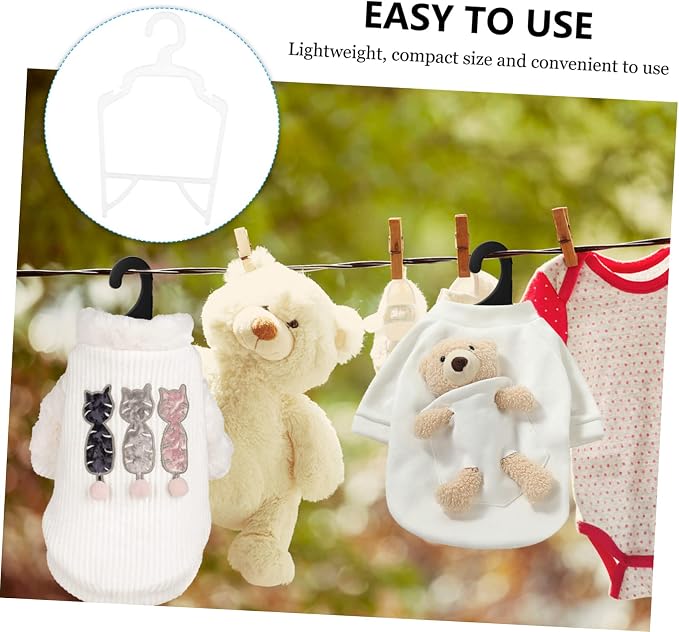 BESTYASH 10pcs Pet Apparel Hangers Lightweight PP Storage Hangers for Dog Clothes Compact Convenient Pet Clothes Organizer