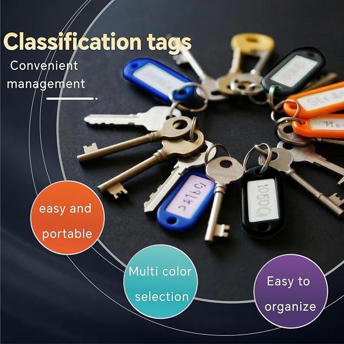 12 Pcs Plastic Key Tags with Labels and Ring Window, Single Color for Luggage, Pet ID, USB Drive (1 Color)