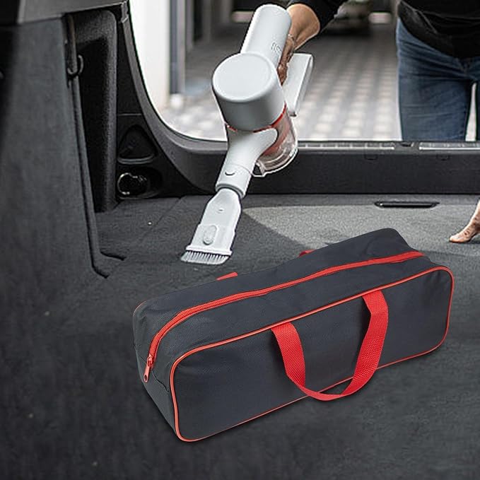 Vacuum Cleaner Bag Organizer Storage Case with Oxford Cloth Material Portable Carrying Handle Large Capacity Suitable for Car and Pet Hair Cleaning, Red