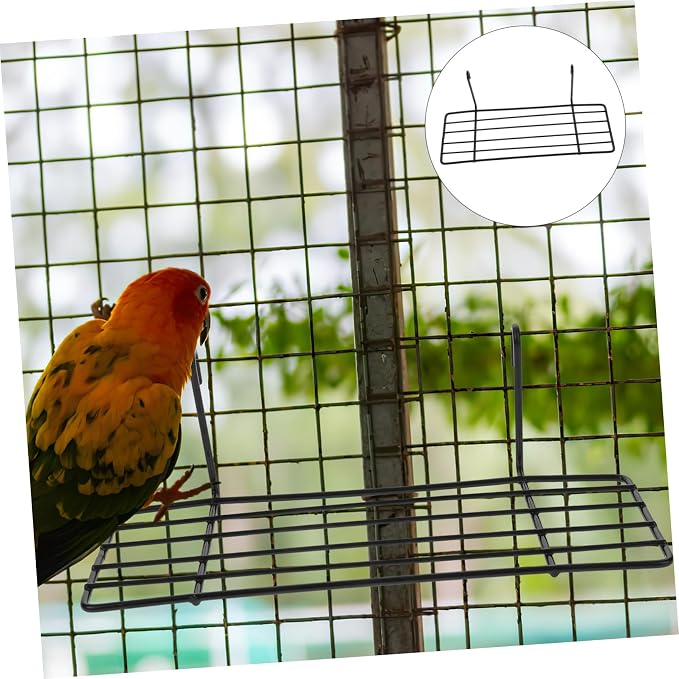 Hemobllo 3pcs Iron Frame Shelf for Pet Parrots Hanging Perch Stand Easy Wall Installation Multi-functional Display for Plants and Bird Accessories Black