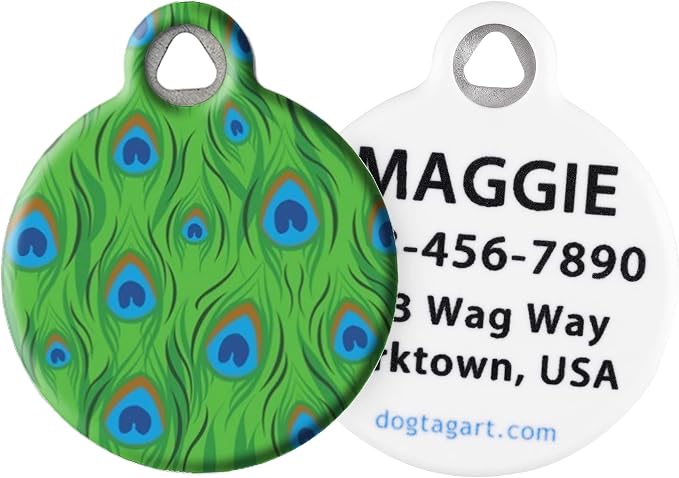 Lupine Pattern Tail Feathers - Custom Pet ID Tag for Dogs and Cats