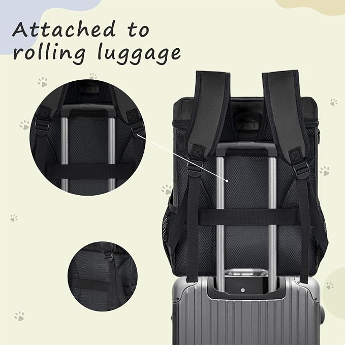 ANILD Dog Travel Bag Backpack, Flight-Ready TSA-Approved Dog Travel Bag with 2 Leak-Proof Food Canisters, 2 Foldable Silicone Bowls, Multi-Compartment Organizer for Hiking, Camping, Dog Mom Essentials