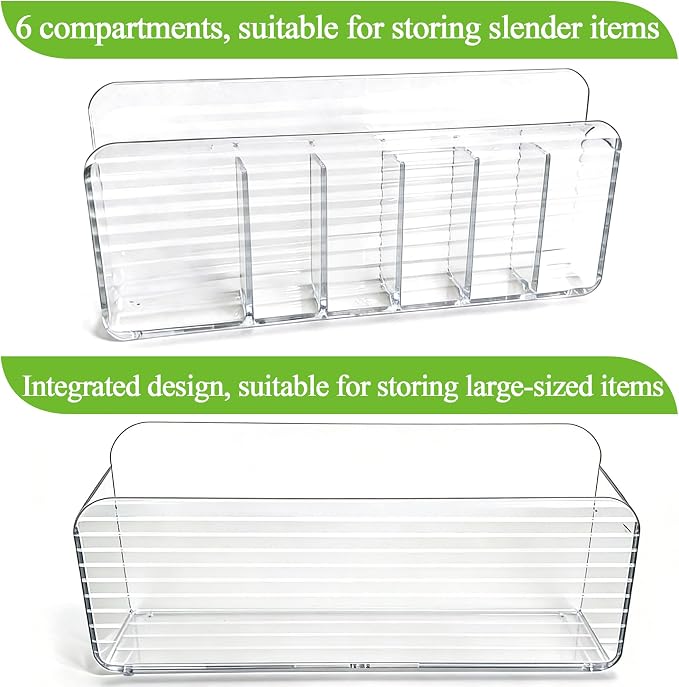 Medicine Holder for Cabinet Door, 2-Pack Reusable Medicine Organizer for Inside Cabinet Storage, Ultra-Sticky Adhesive Mount (Clear)