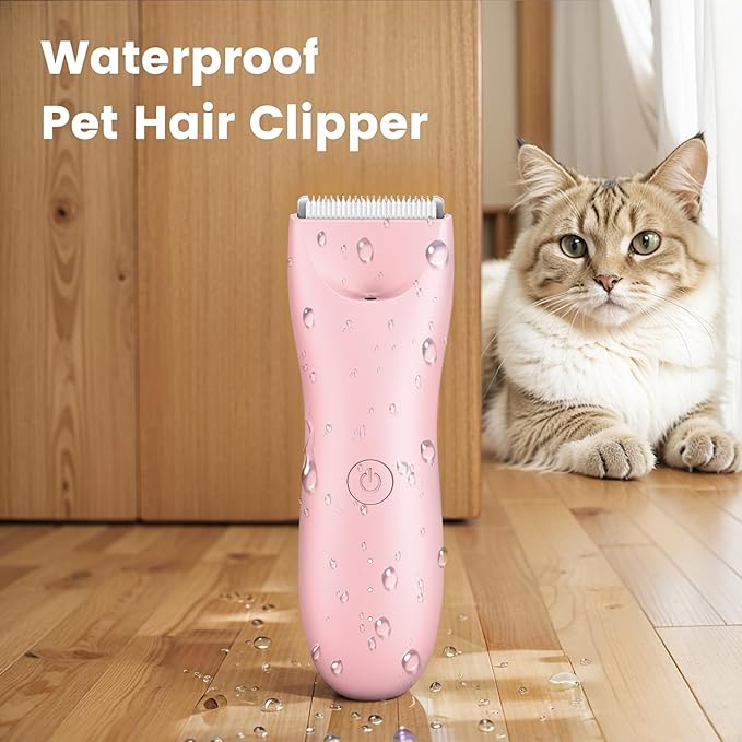Dog Clippers with LED Light - Quiet Pet Grooming Kit for Paws, Eyes, Ears, Face, Rump - Waterproof Cordless Cat Hair Trimmer for Small Medium Dogs & Animals