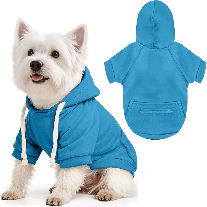 PETCARE Basic Dog Hoodie Sweaters for Small Medium Large Dogs Cats Puppy Clothes Soft Warm Fleece Dog Hoodies Sweatshirt with Small Pockets Fall Winter Chihuahua Dachshund Golden Retriever Outfits