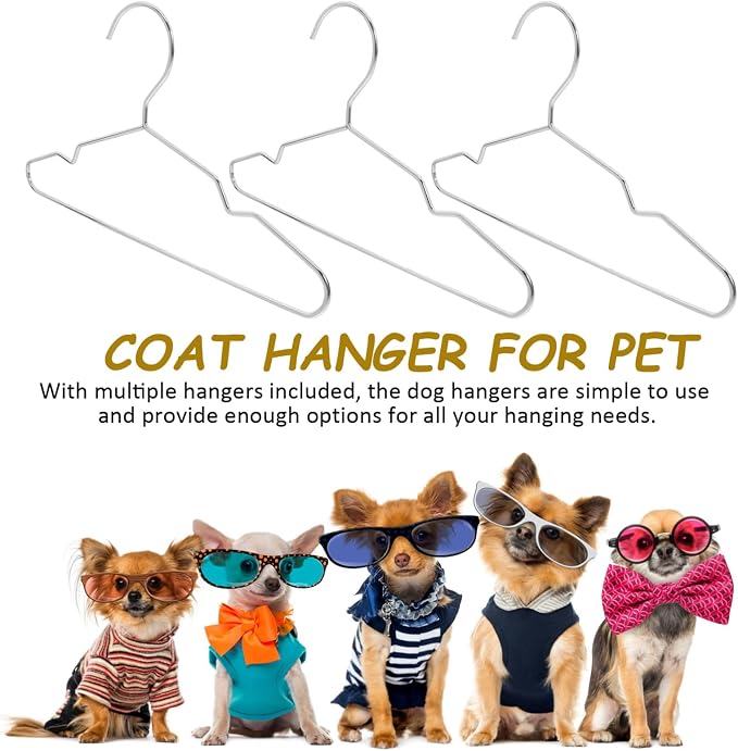 Hemobllo 10pcs Pet Hangers Steel Clothing Organizer for Dogs and Cats Miniature Design for Space-Saving Storage Stylish Finish for Pet Apparel