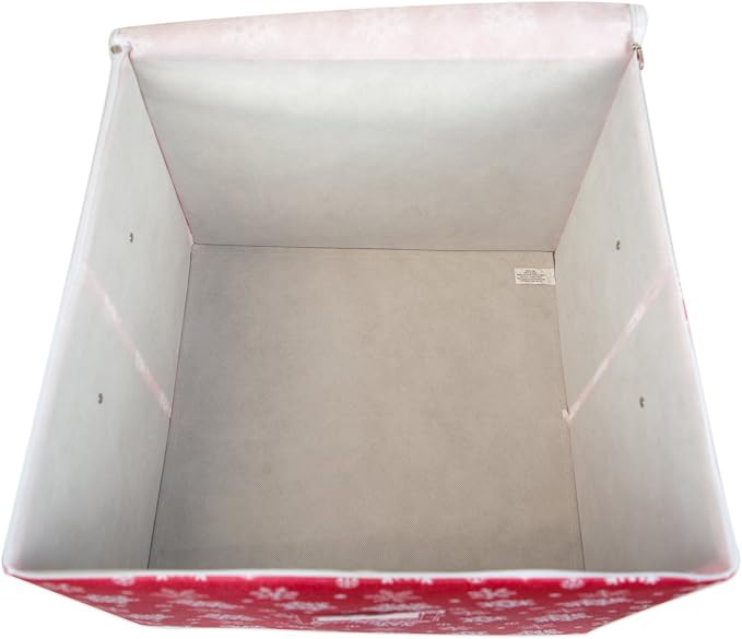 DII Christmas Storage Containers Collection Zippered with Dividers, Ornament; Large, 16x16x13, Snowflakes