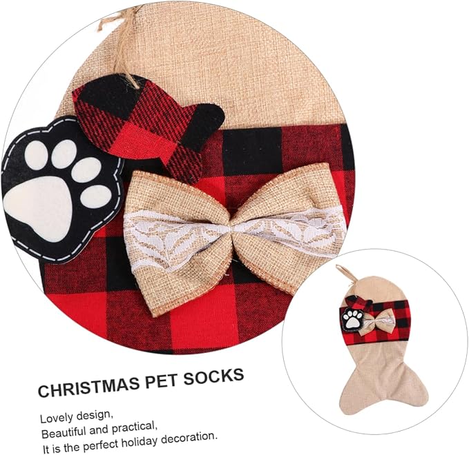 Gogogmee 1pc Christmas Pouch Storage Bag for Pets Festive Stockings Pouch Lovely Design Holiday Decoration for Christmas Parties and Home Decor