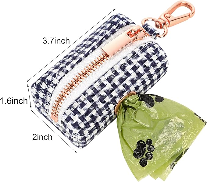 ARING PET Dog Waste Bag Dispenser, Cotton Doggy Poop Bags Holders Attach to Any Leashes, Portable Washable flamingo Pet Waste Pouch Dispenser with Metal Zipper