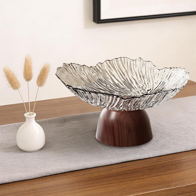 Pedestal Fruit Bowl: Elegant Fruit Bowl with Stand, Decorative Serving Tray And PET Organizer for Dining And Home Parties, white