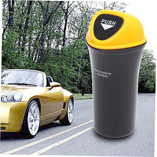 Portable Trash Can with Leakproof Cover Clip Vehicle Garbage Bin Organizer for Cars Office Home Space Saving for Food Supplies Pet Items Storage