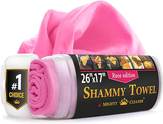 Premium Shammy Cloth for Car Drying - Super Absorbent Reusable Chamois Towel - Scratch-Free - 26'x17'