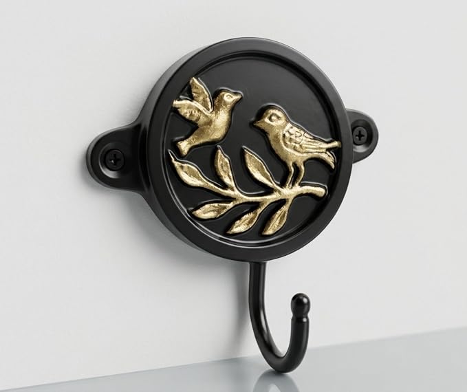 Aluminium Bird Print Wall Hook for Home Décor | Decorative Rustic Wall Mounted Coat & Key Holder | Strong Multipurpose Hanging Hook for Entryway, Bedroom, Bathroom & Kitchen