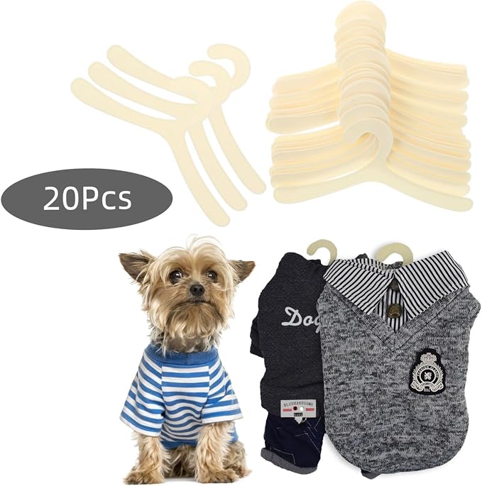 Hemobllo 20pcs Pet Clothing Hangers Plastic Dog Apparel Hanger Rack Puppy Apparel Storage