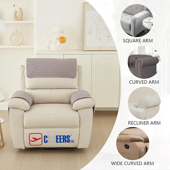 XMAYODS 3 Pcs Recliner Covers Sherpa Arm Covers for Recliner Chair with Storage Pockets Headrest Cover for Recliner Chair Armchair Slipcovers for Sofa Recliner Protector (Color : #6)