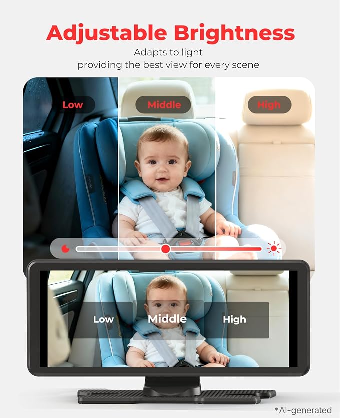 LUCKVIEW BM5PRO Dual Baby Car Camera, Blue 7.2" 1080P Monitor