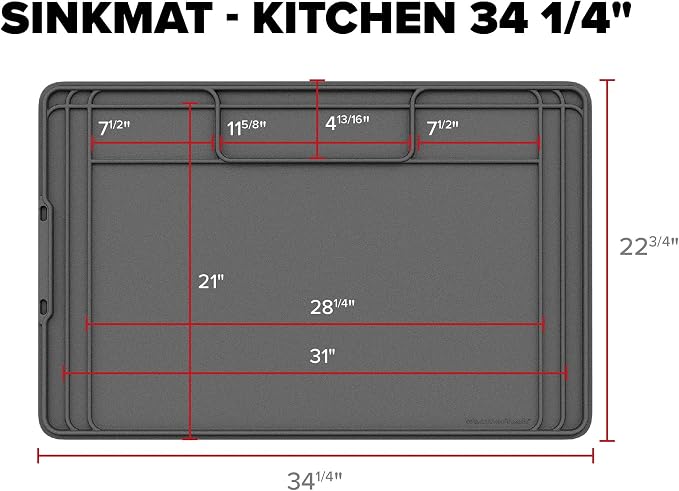 WeatherTech SinkMat – Waterproof Under Sink Liner Mat for Kitchen Bathroom – 34” x 22” Inches - Durable, Flexible Tray – Home undersink Organizer Must Haves, Black