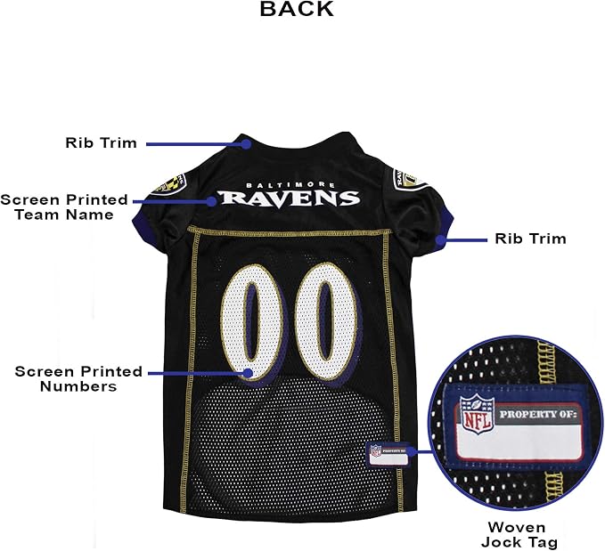 NFL BALTIMORE RAVENS DOG Jersey, Large